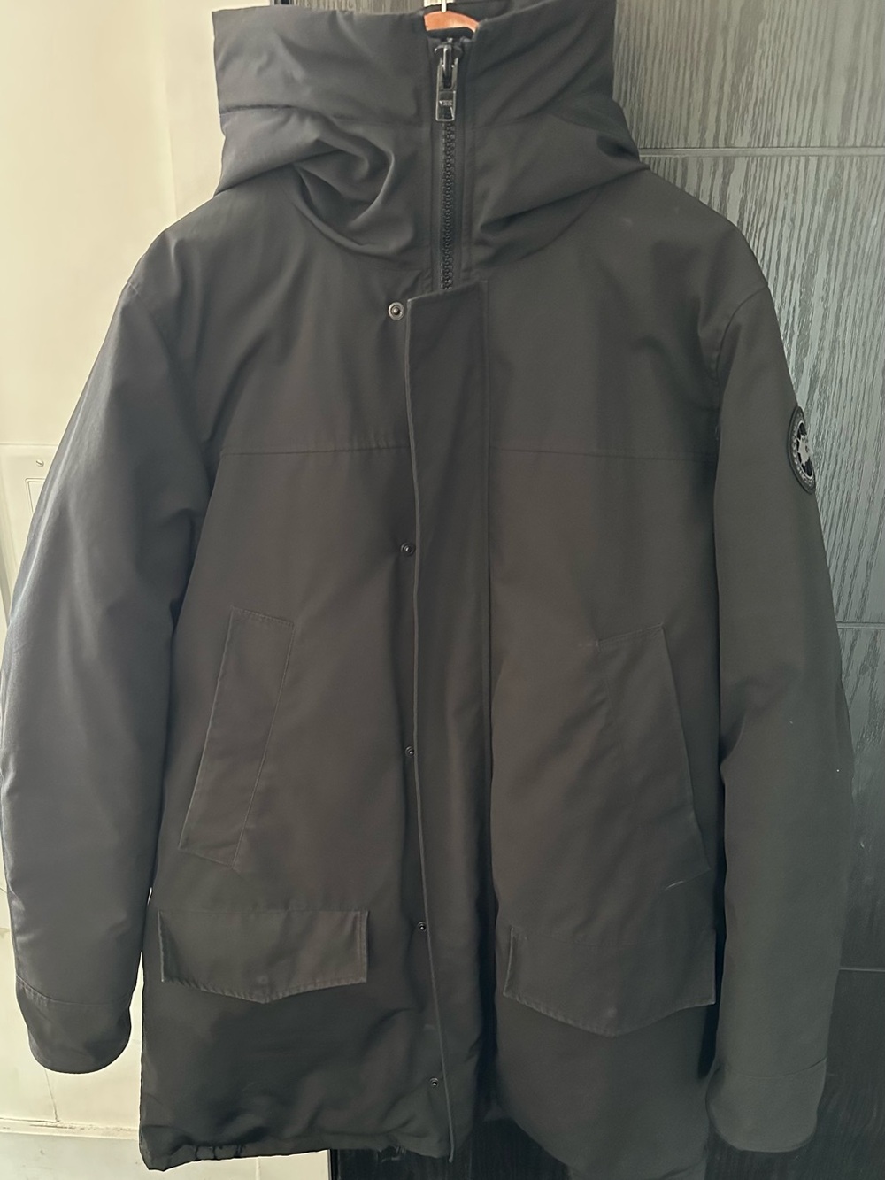 Canada Goose Black Hooded Down Jacket